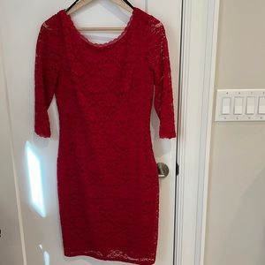 Red lace dress